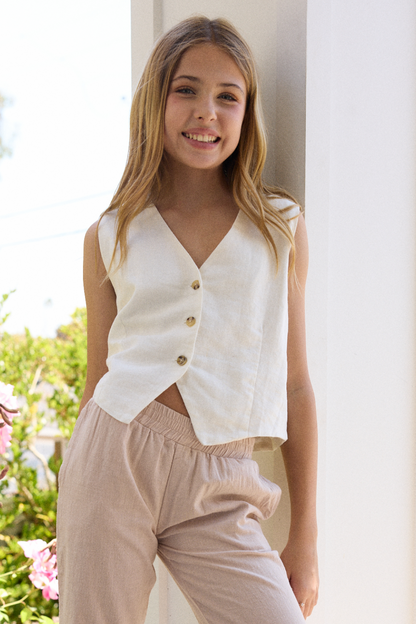 Vintage Havana Kids Button Up Vest