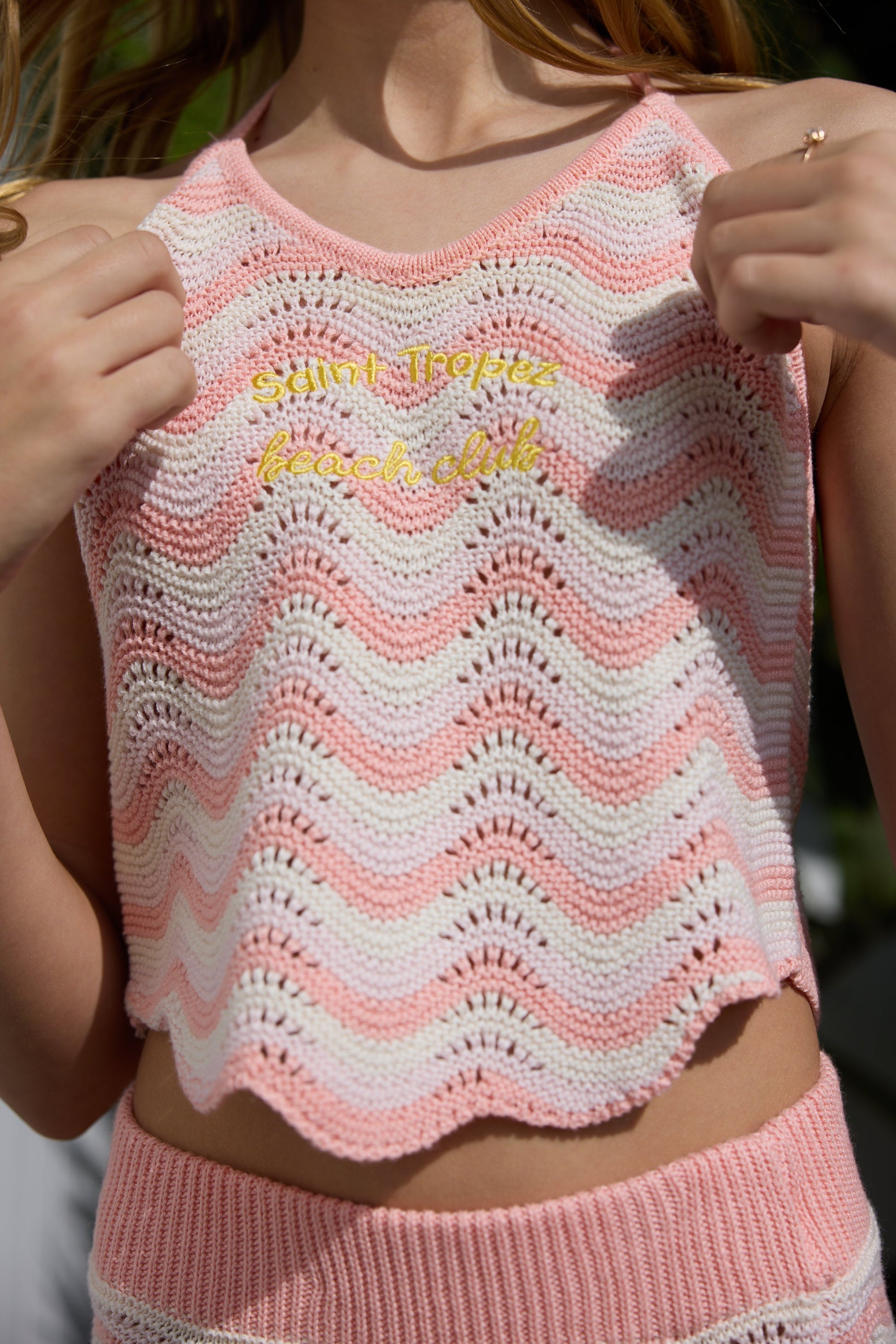 Vintage Havana Kids Multi Crochet Tank with Embroidery
