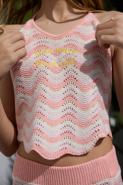 Vintage Havana Kids Multi Crochet Tank with Embroidery
