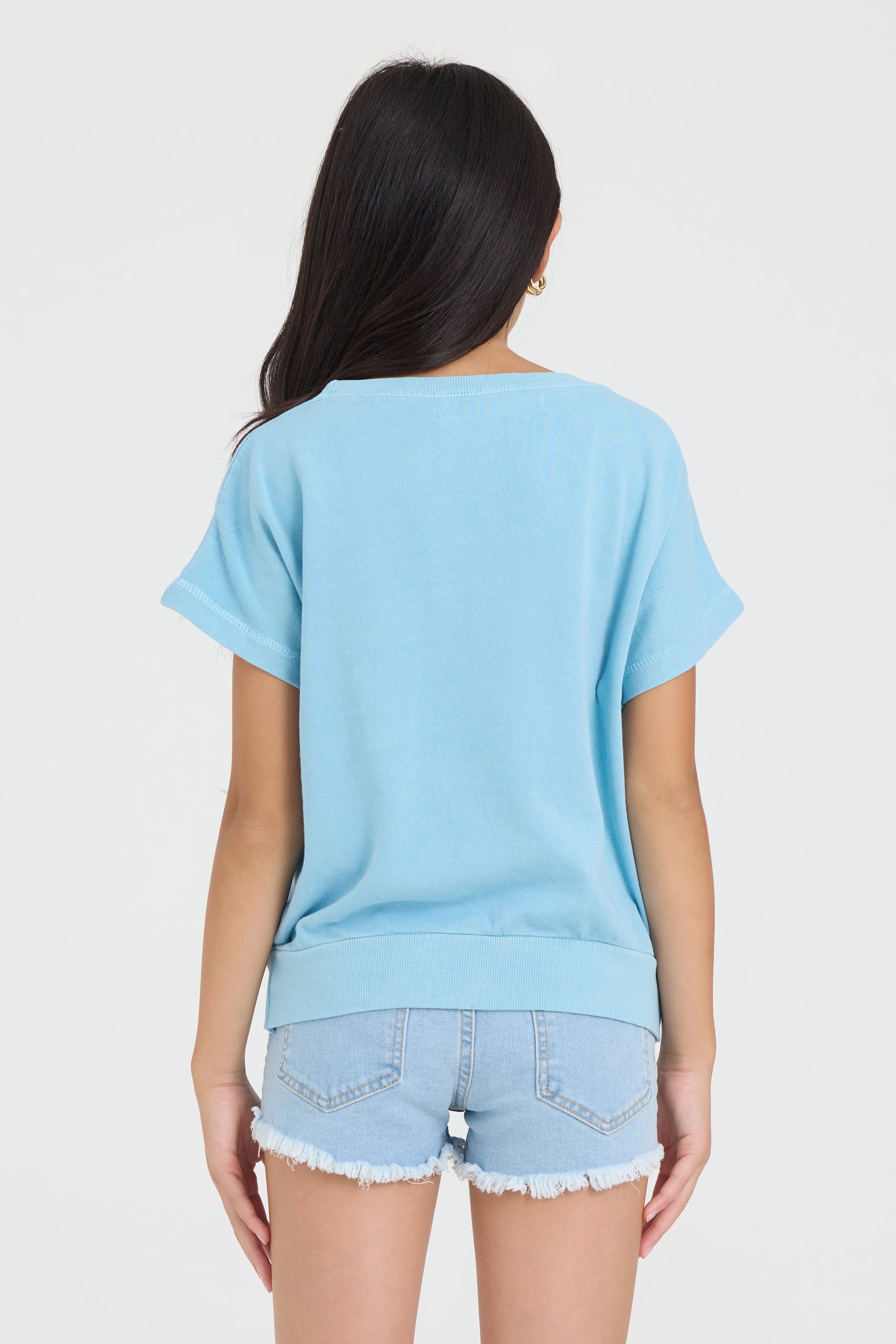 Tropical Blue Vintage Havana Kids Garment Dye Tee with Good Vibes Patch
