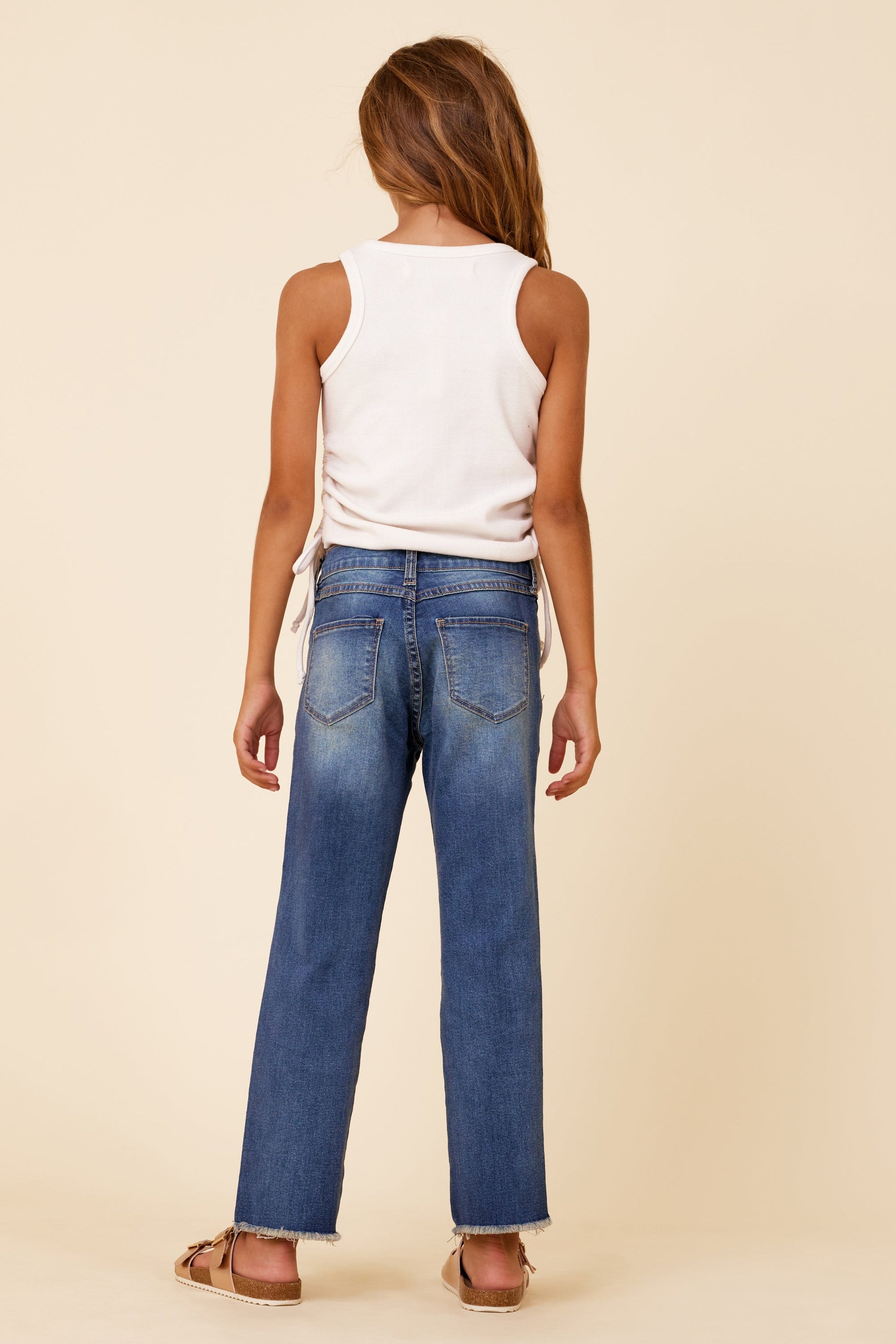Vintage Havana White Side Ruched Tank