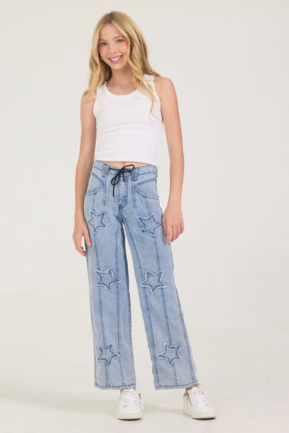 Blue Vintage Havana Kids Tencil Star Pants