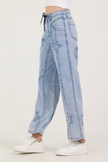 Blue Vintage Havana Kids Tencil Star Pants