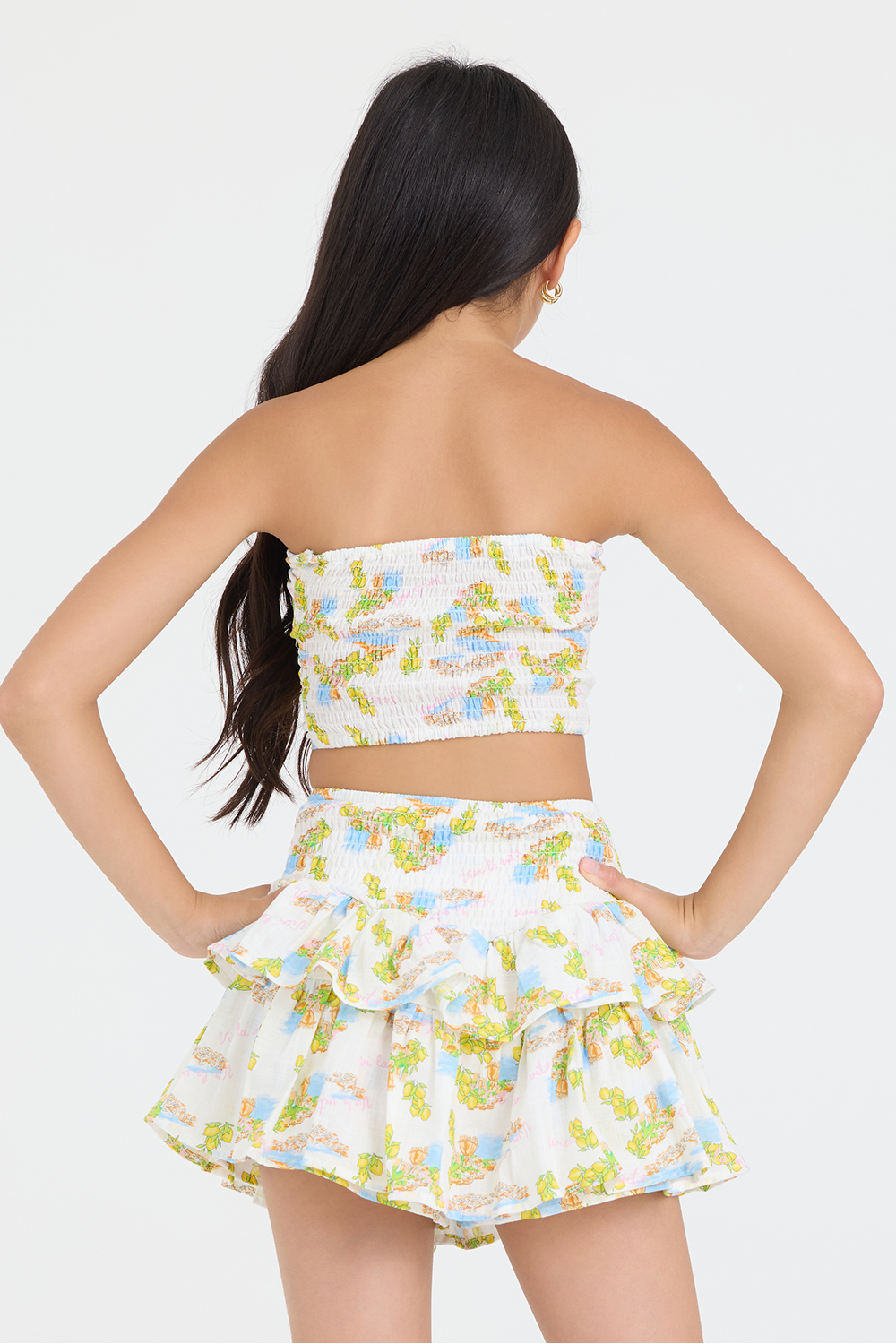 Vintage Havana Kids Smocked Waist Ruffle Skort
