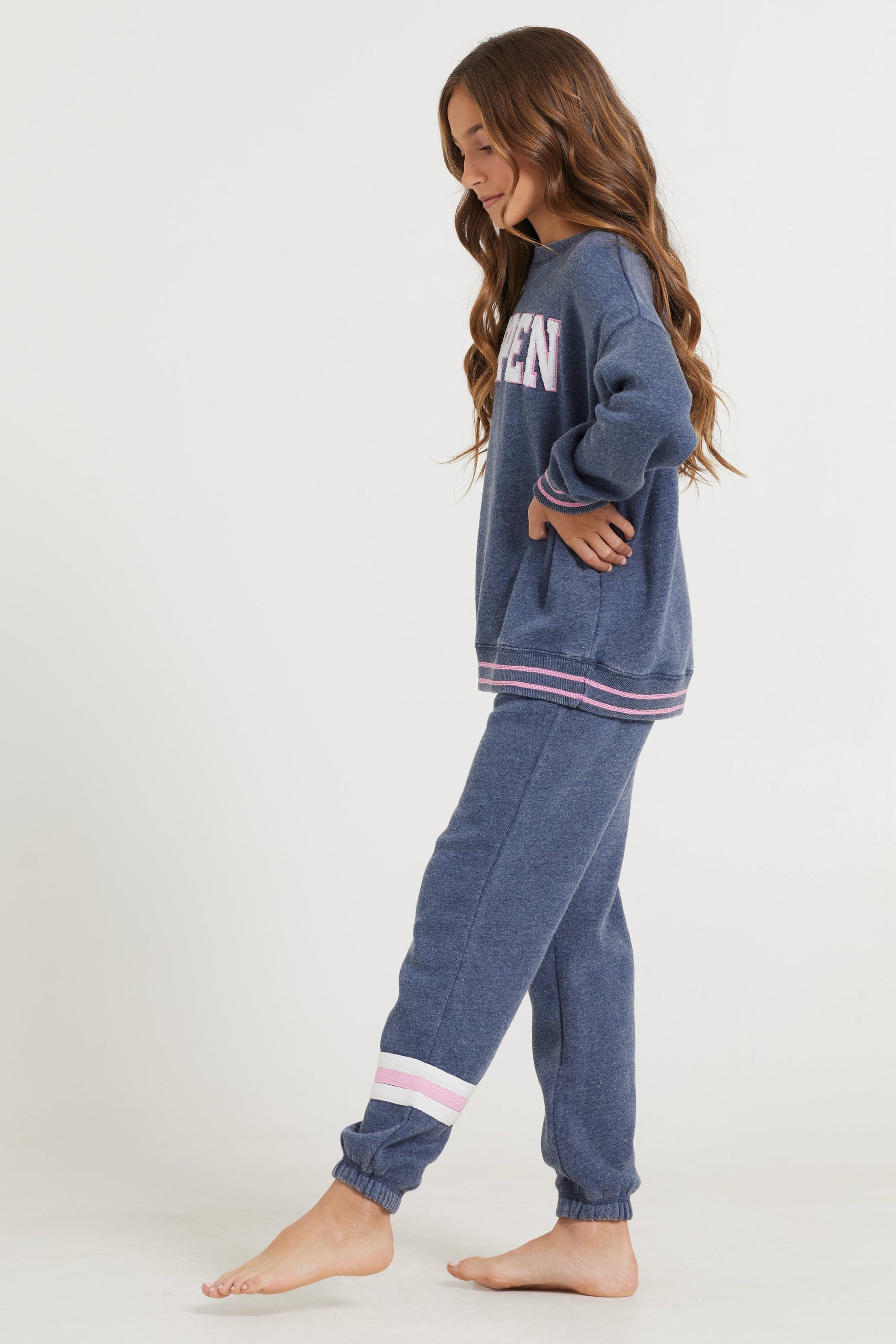 Navy Vintage Havana Kids Navy Aspen Patch Crew