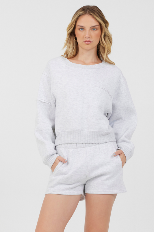 Grey Icicle Vintage Havana Grey Icicle Essential Fleece Crewneck