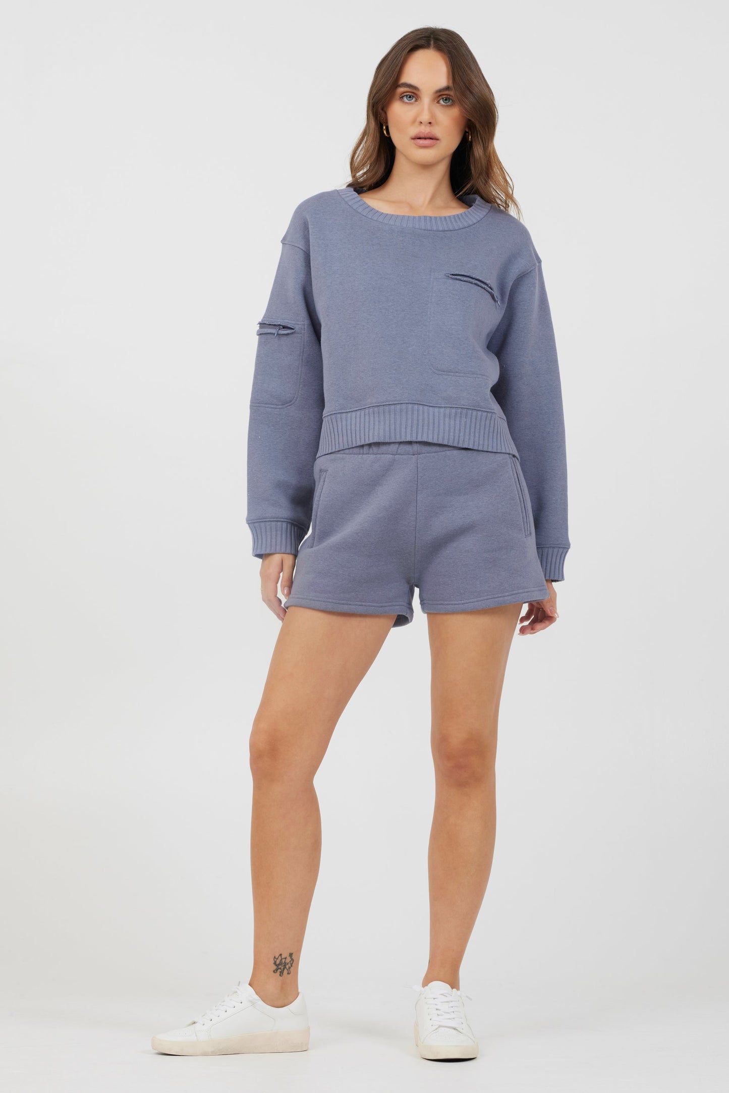 Storm Blue Vintage Havana Storm Blue Essential Fleece Crewneck