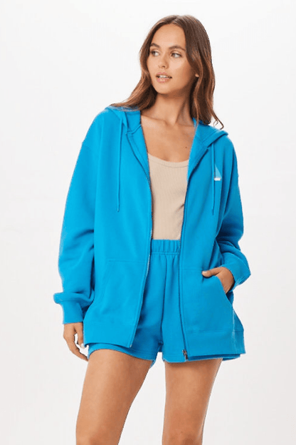Bright Blue Vintage Havana Bright Blue St. Tropez Jet Setter Surf Wash Zip Up
