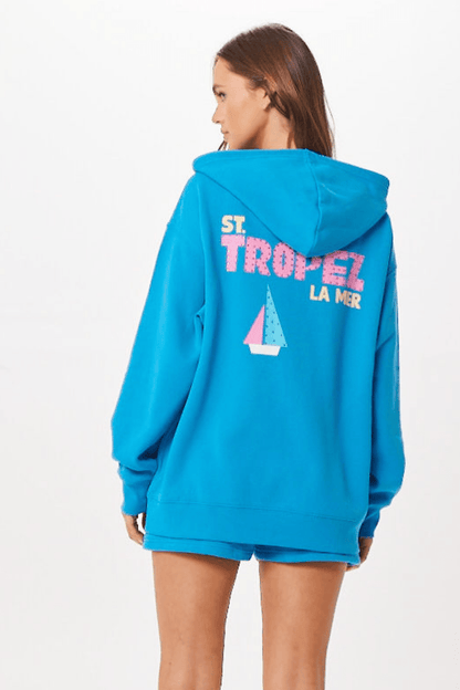 Bright Blue Vintage Havana Bright Blue St. Tropez Jet Setter Surf Wash Zip Up