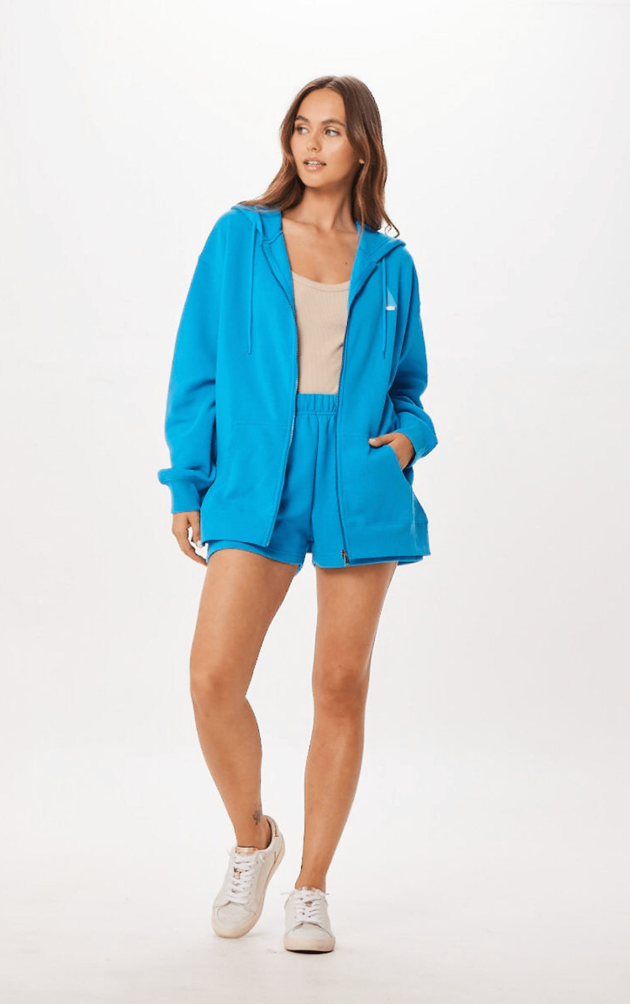 Bright Blue Vintage Havana Bright Blue St. Tropez Jet Setter Surf Wash Zip Up