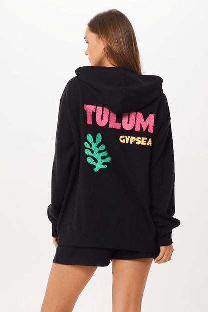 Black Vintage Havana Black Tulum Jet Setter Surf Wash Zip Up