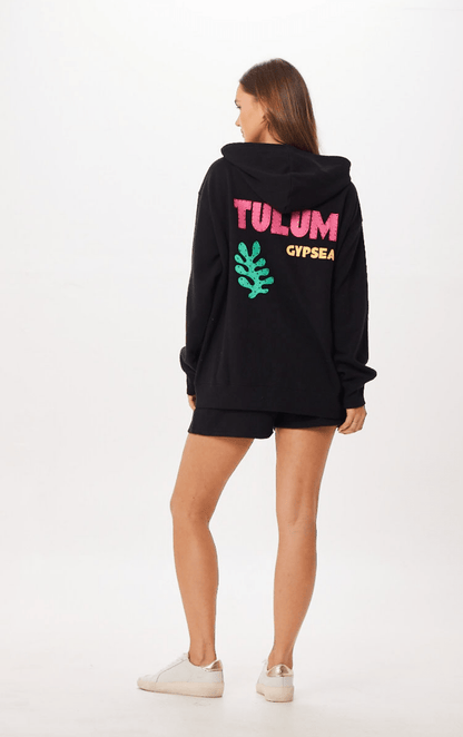 Black Vintage Havana Black Tulum Jet Setter Surf Wash Zip Up