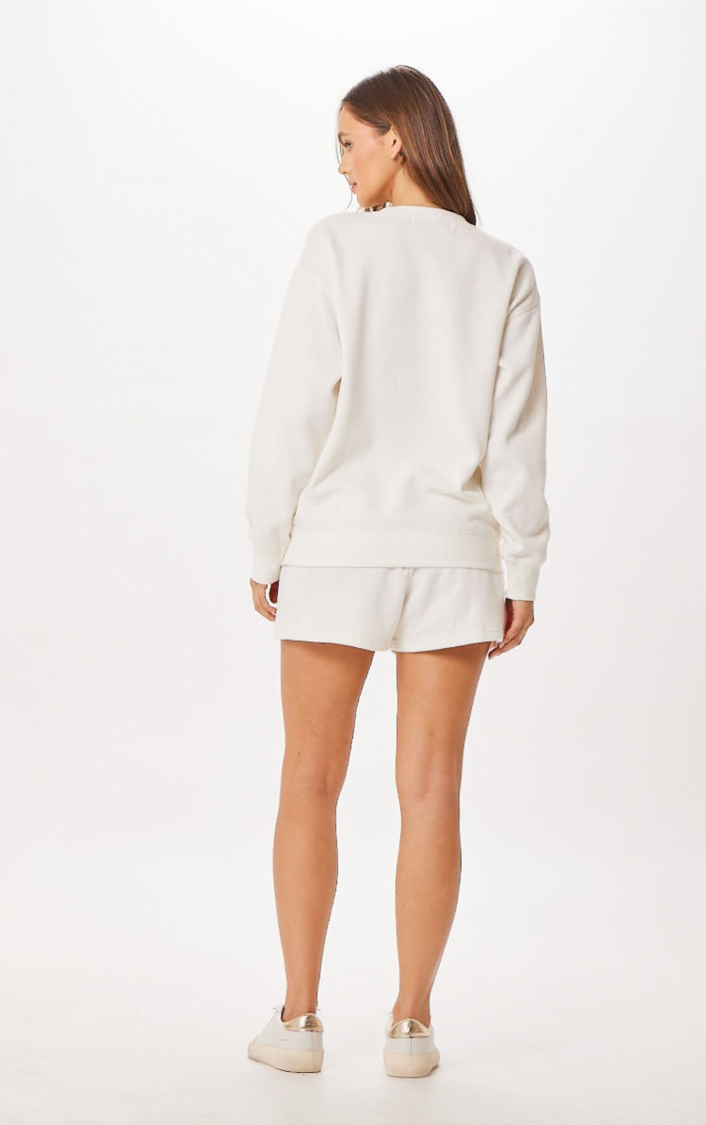 White Vintage Havana White St. Barth Jet Setter Surf Wash Crewneck