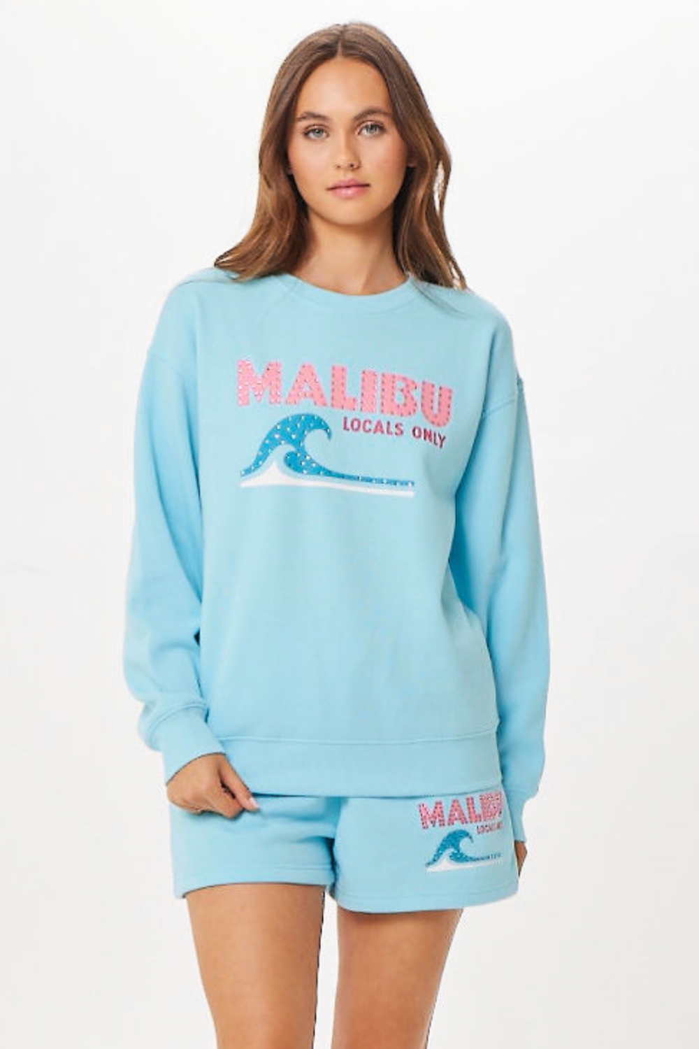 Tropical Blue Vintage Havana Tropical Blue Malibu Jet Setter Surf Wash Crewneck