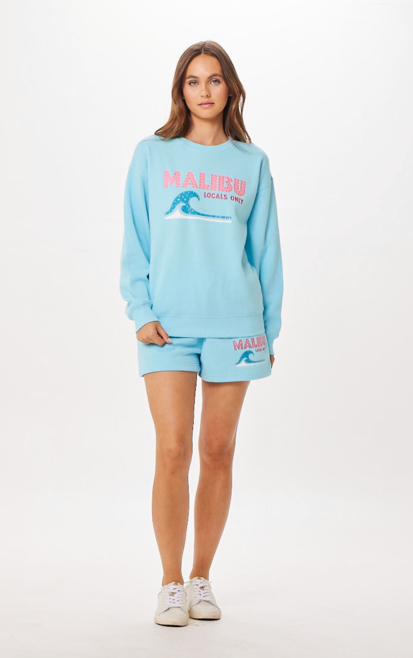 Tropical Blue Vintage Havana Tropical Blue Malibu Jet Setter Surf Wash Crewneck