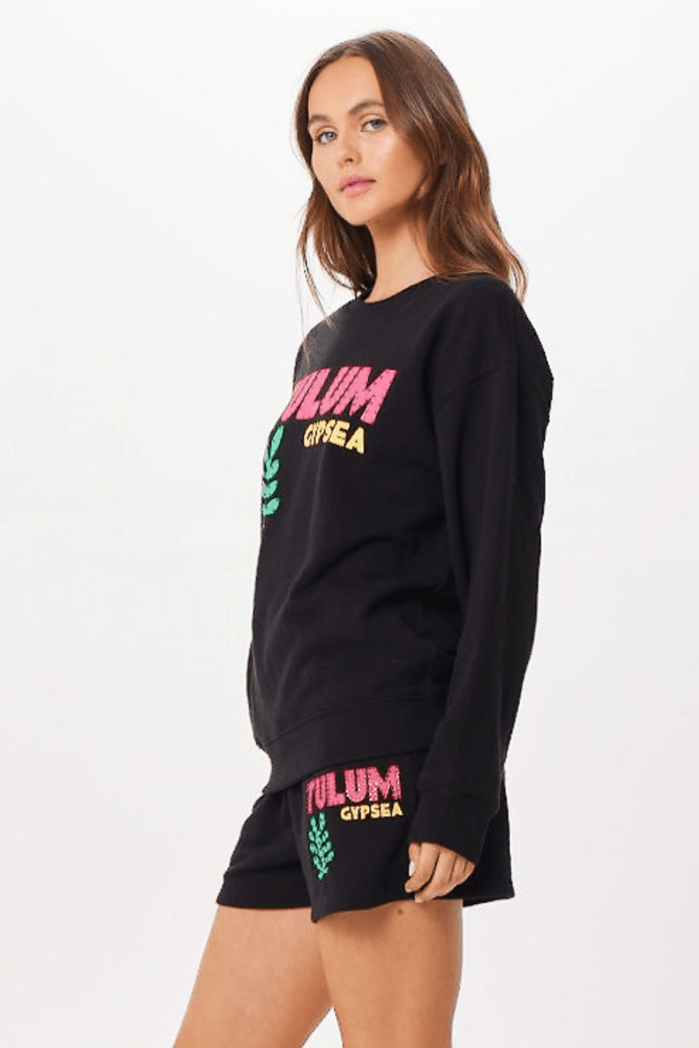 Black Vintage Havana Black Tulum Jet Setter Surf Wash Crewneck