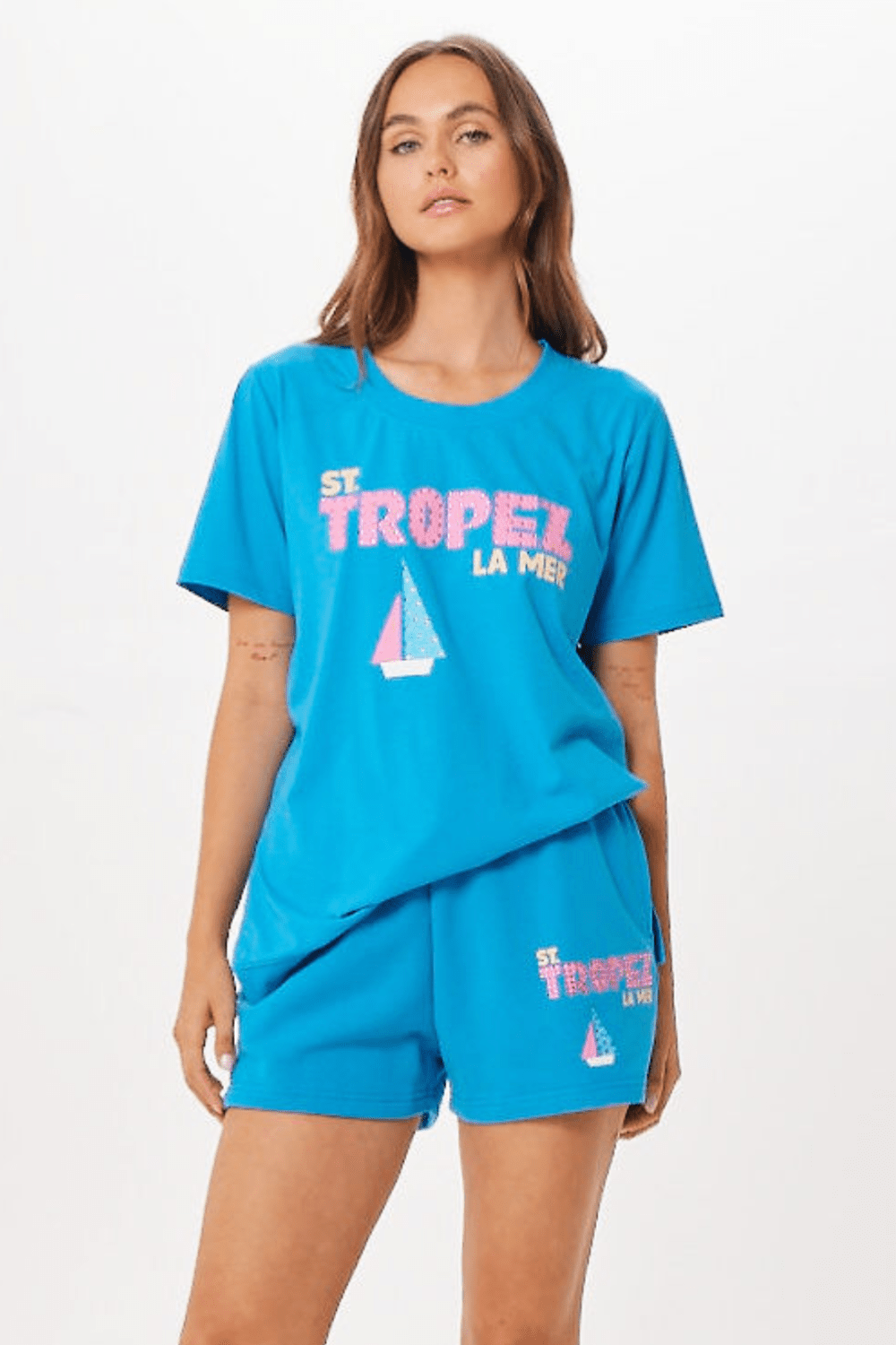 Bright Blue Vintage Havana Bright Blue St. Tropez Jet Setter T-Shirt