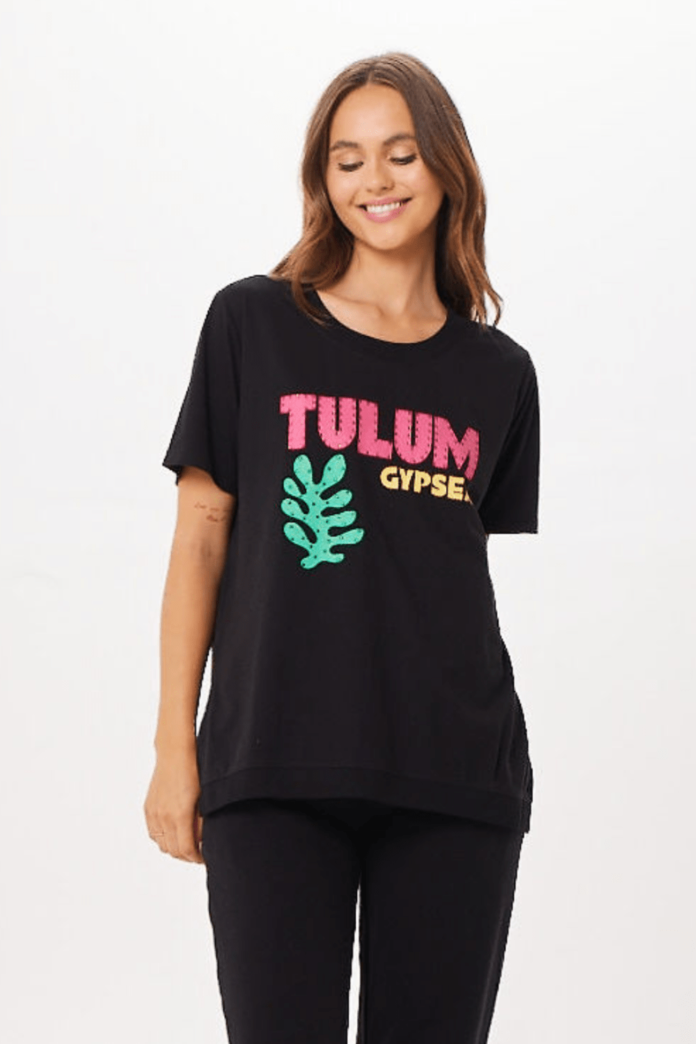 Black Vintage Havana Black Tulum Jet Setter T-Shirt