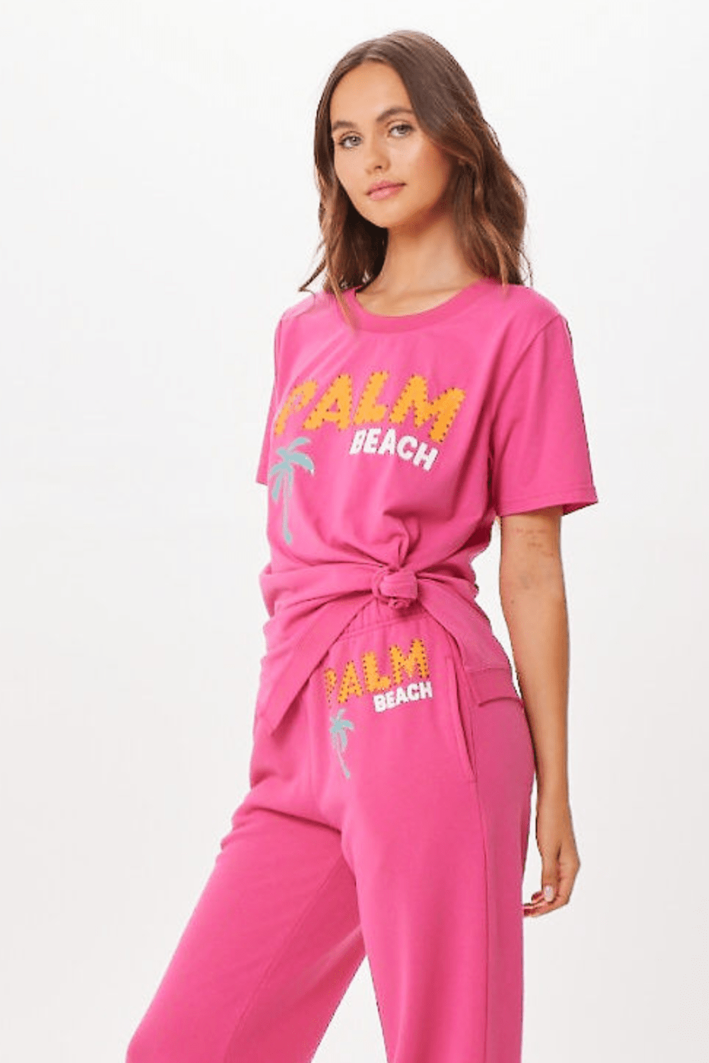 Hot Pink Vintage Havana Hot Pink Palm Beach Jet Setter T-Shirt