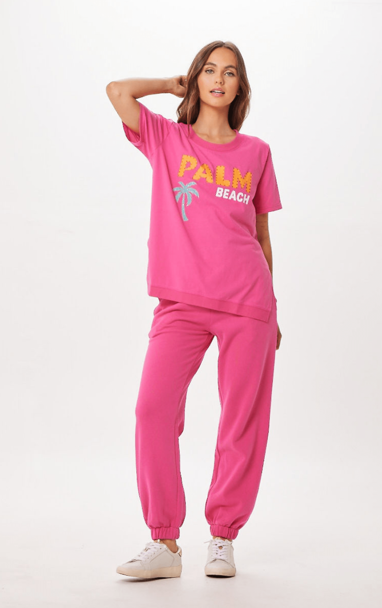 Hot Pink Vintage Havana Hot Pink Palm Beach Jet Setter T-Shirt