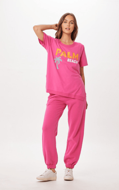 Hot Pink Vintage Havana Hot Pink Palm Beach Jet Setter T-Shirt