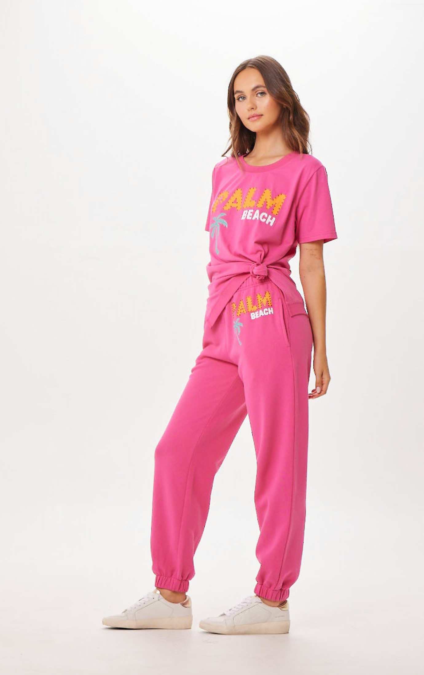 Hot Pink Vintage Havana Hot Pink Palm Beach Jet Setter T-Shirt