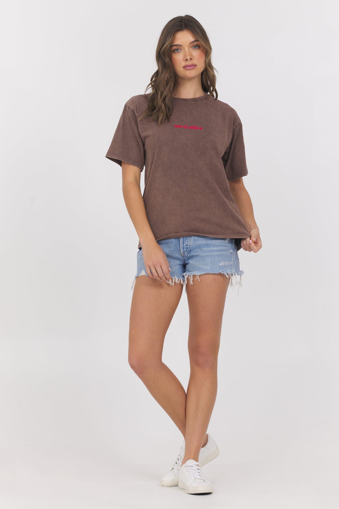 Brown Vintage Havana Washed Graphic Tee Out Of Office