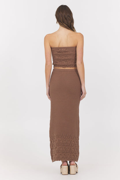 Pecan Vintage Havana Pecan Crochet Tube Top
