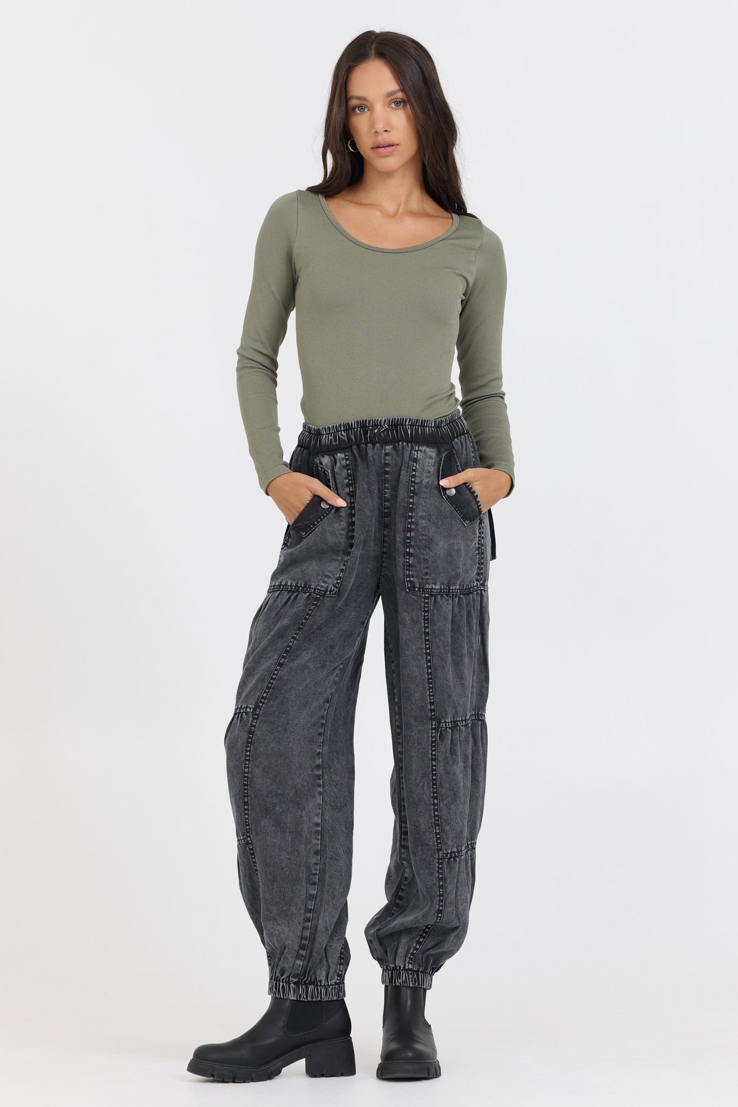 Olive Vintage Havana Olive Seamless Long Sleeve Tee