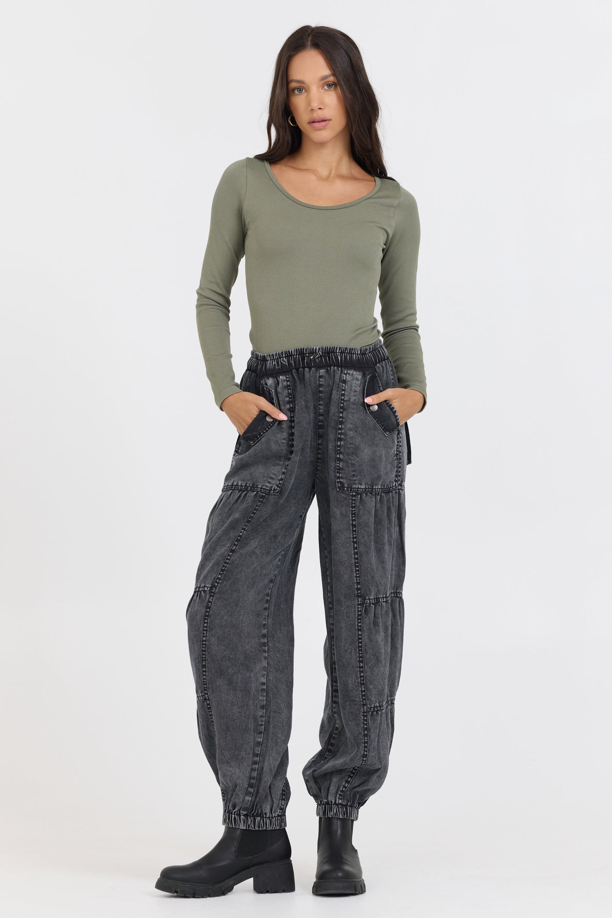 Olive Vintage Havana Olive Seamless Long Sleeve Tee