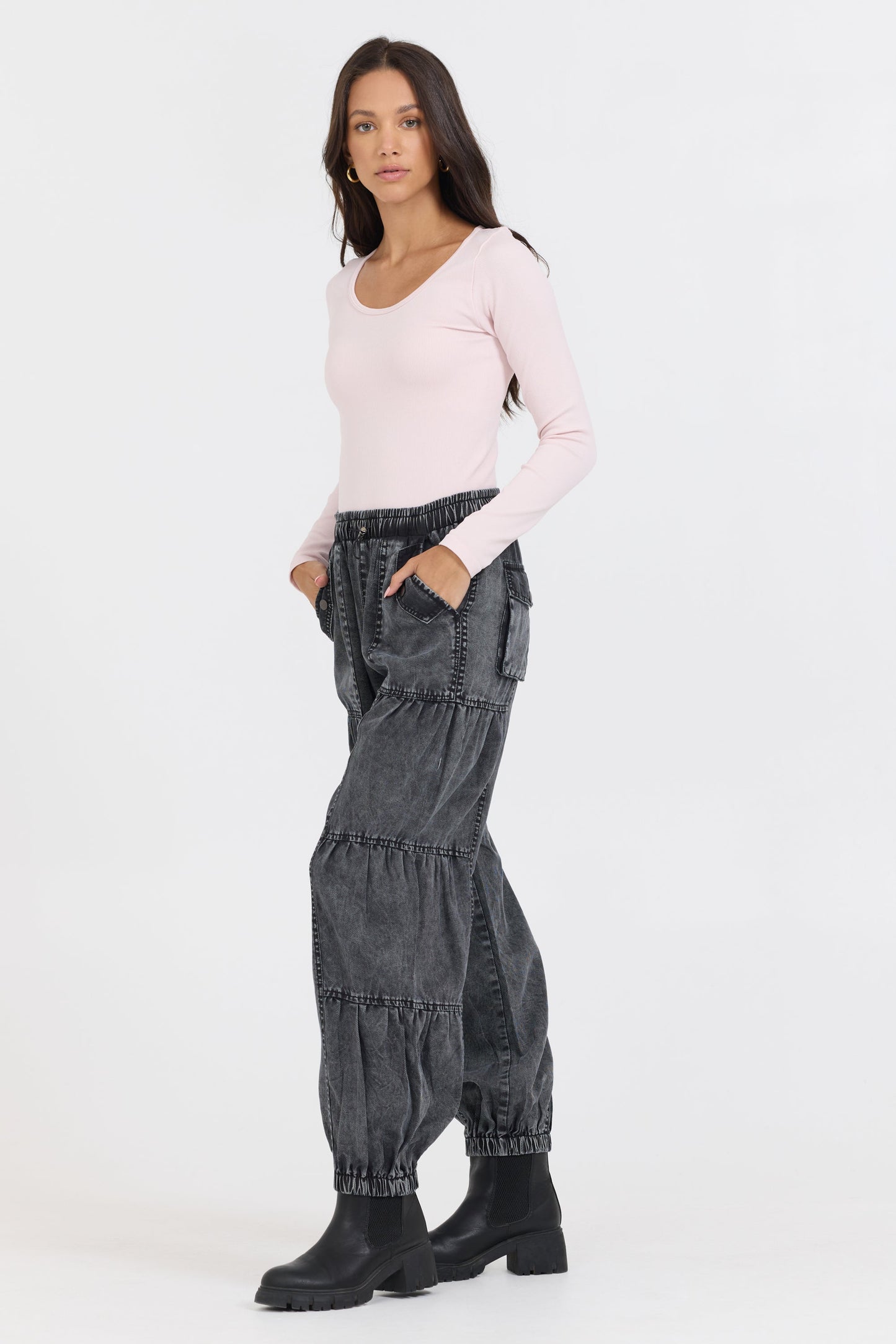 Soft Pink Vintage Havana Soft Pink Seamless Long Sleeve Tee