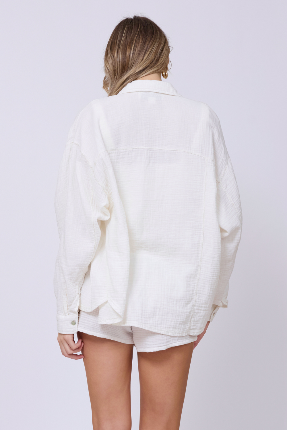 Washed White Vintage Havana Washed White Gauze Button Up