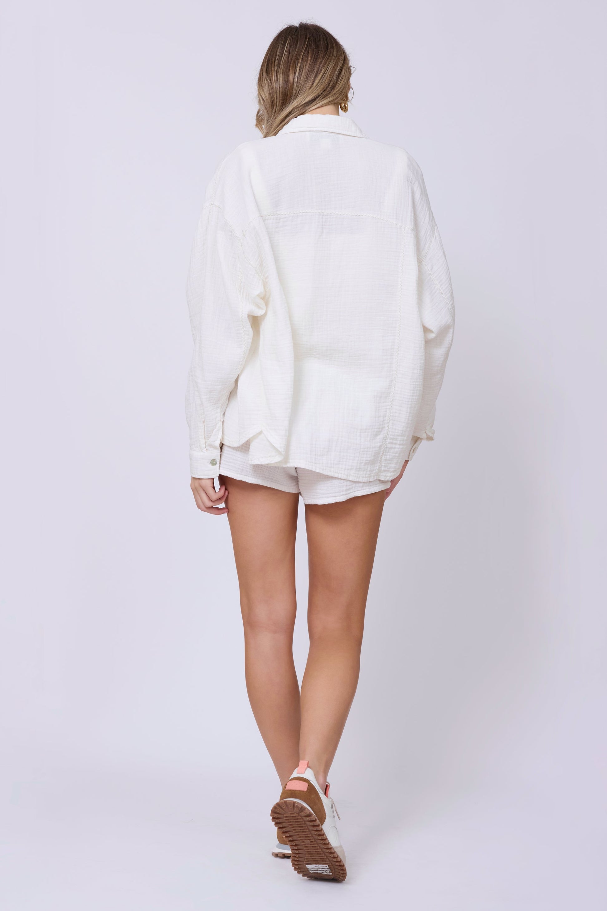 Washed White Vintage Havana Washed White Gauze Button Up