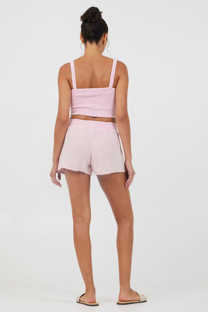Washed Pink Vintage Havana Washed Pink Gauze Cropped Tank