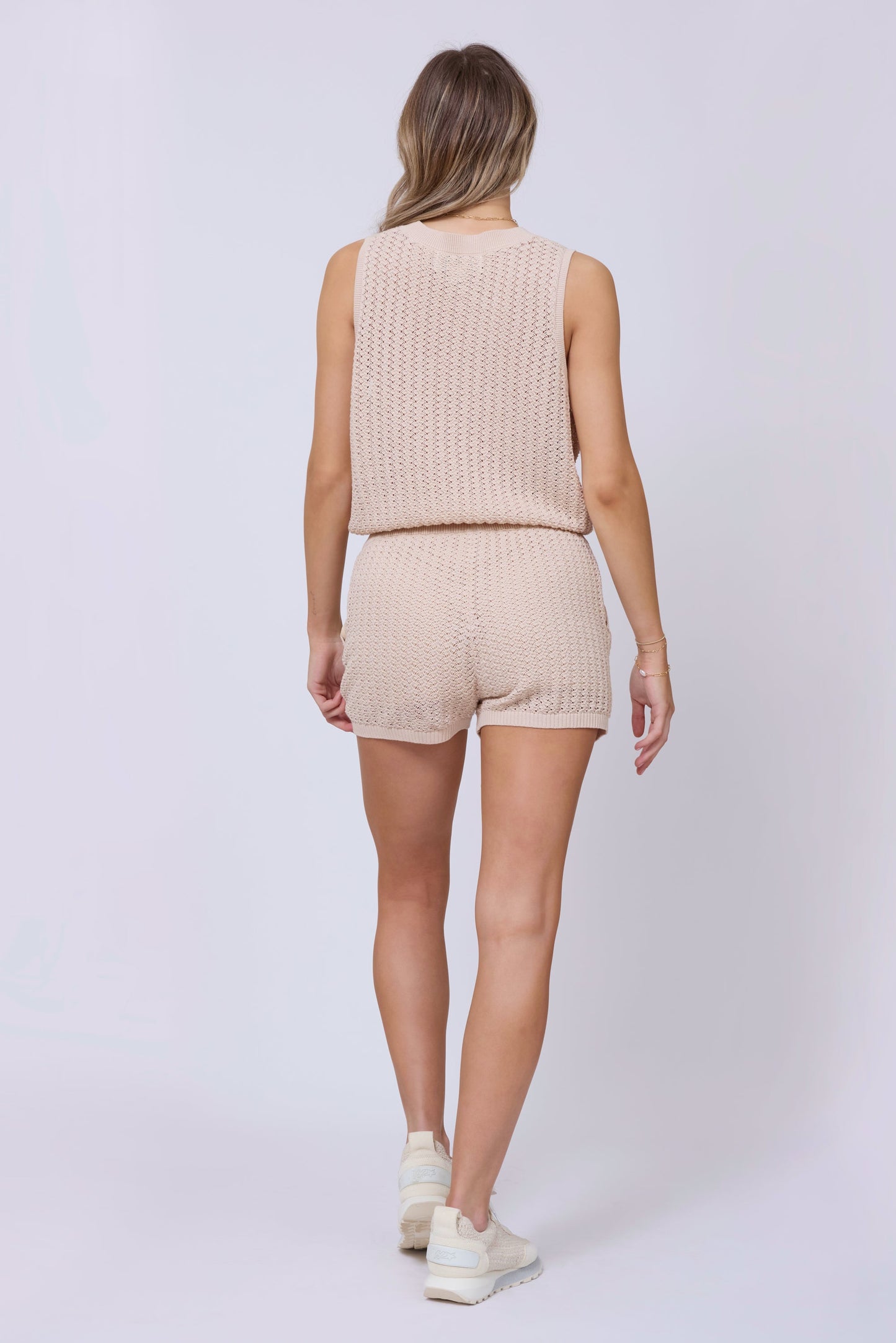 Bali Beige Vintage Havana Bali Beige Open Crochet Tie Tank
