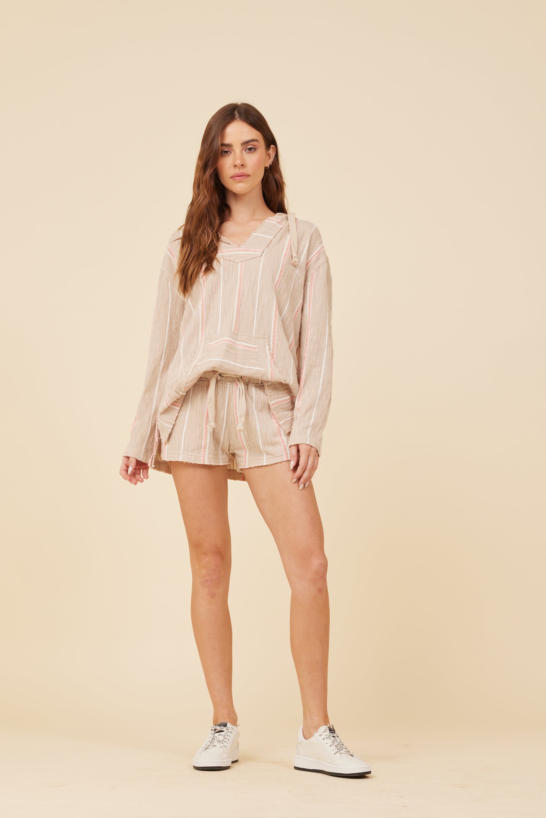 Soft Tan Vintage Havana Soft Tan w/ Mixed Stripes Textured Short