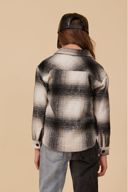 Grey Vintage Havana FLANNEL SHACKET- BLACK